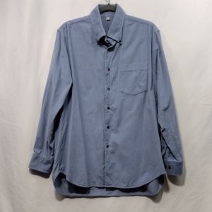 Uniqlo Light Weight Corduroy Shirt Men's XL Blue Pocket Casual Minimalist